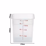(6 pieces) CAMBRO | CAMSQUARES® - Container - 7.6 liters - Transparent
