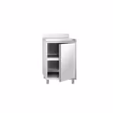 Mesa armario inox PREMIUM - 600x700mm - con estante intermedio & con peto