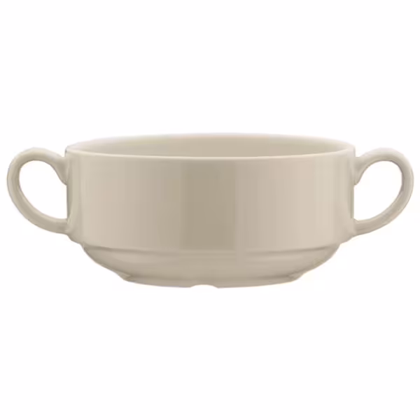 (12 pieces) SEMPRE | Handled Soup Cup – Porcelain - 320 ml - Cream