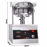 Pizzadeegpers - professioneel - voor pizzabodems Ø 450mm - deeggewicht 250-500g - met verwarmde platen - max 170°C - met timer