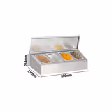 Commercial Condiment Holder - 4x GN 1/4 - with Pans & Lids