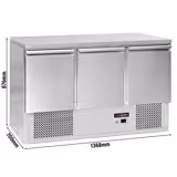 Koelwerkbank ECO - 1368x700mm - 368 liter - met 3 deuren