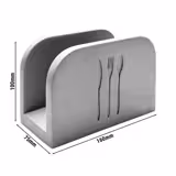 (6 buc) Suport pentru șervețele - ELEMENT - beton - 160x75x100 mm - pentru aprox. 50 șervețele cocktail - gri - cu bază protejată pentru mobilă