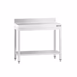 Tavolo da lavoro in acciaio inox PREMIUM - 800x600mm - con ripiano inferiore & alzatina
