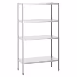 Edelstahlregal PREMIUM - 1000x490mm - mit 4 Ablagen (VERSTELLBAR)