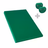 Antislip snijplank - 250x400mm - Dikte: 20mm - HACCP-conform - Polyethyleen - Groen - Antislipvoetjes