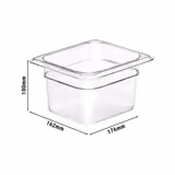 (6 stuks) CAMBRO | Camview® - Copolymeer Gastronormbak 1/6 - Helder - Hoogte: 100mm - BPA-Vrij