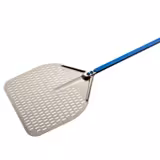 Pala per pizza - AZZURRA - Alluminio anodizzato - Testa microforata - 450x450mm - forata - Manico in alluminio