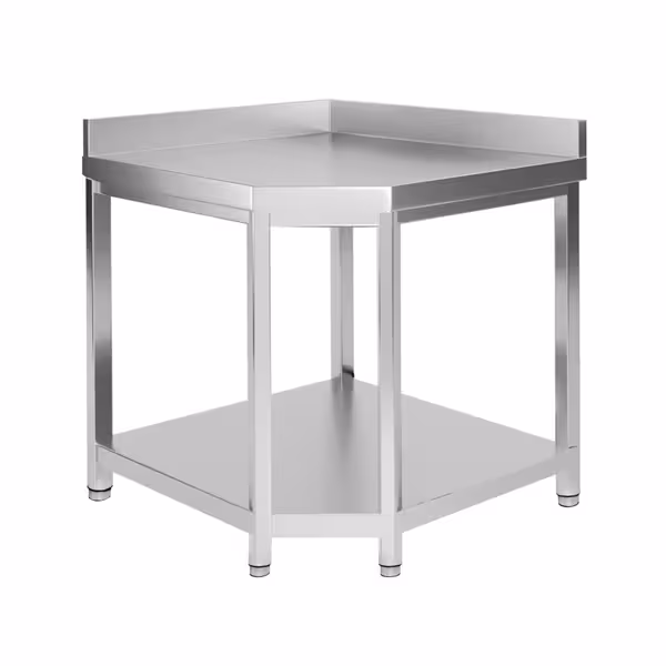کابینت کار استیل پریمیوم گوشه - 600*1000 میلیمتر - همراه طبقه زیری - دیواره دار