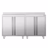 Commercial Coffee Machine Base Cabinet - 1800x600mm - with 2 Double Doors - with Rear Upstand