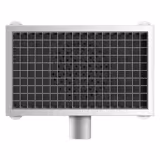 Scarico a pavimento in acciaio inox - 500x300mm - design piatto e scarico laterale - Ø 70mm