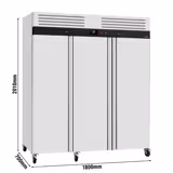Commercial Upright Freezer ECO – Stainless Steel – 1800 L – 3 Stainless Steel Doors – Plastic Interior Door Lining