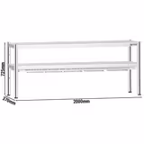 Commercial Heated Gantry PREMIUM with Ceramic Heaters - 2000x370mm - 1.75kW - 2 Tier - height-adjustable