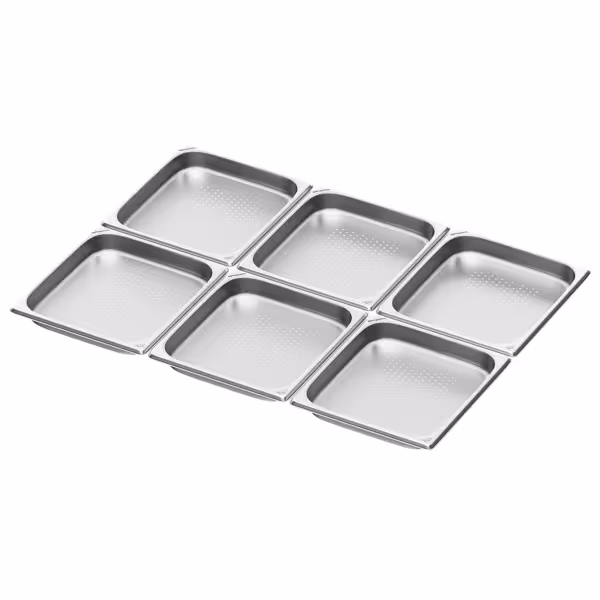 (6 stuks) RVS GN-bak GN 2/3
