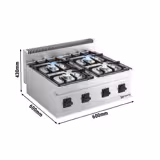 Gasfornuis - 14 kW - 4-pits