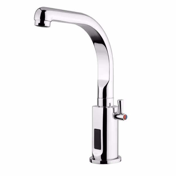 Enkelgats mengkraan PREMIUM - met 1-gats monobloc, tafelmodel, zwanenhals, sensor, eengreeps, G1/2, debiet 360 l/h - 250mm