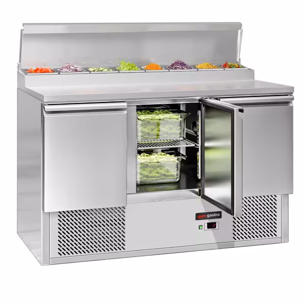 Přípravný stůl Mini ECO - 1368 mm - 3 dveře - Pro 8× GN 1/6