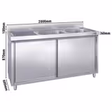 Шкафы под мойку PREMIUM  - 2000x600мм -  с 2 Раковинами справа 