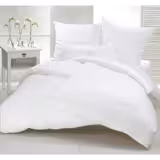 (10 pcs) Satin Stripe Duvet Cover Linz - 80x40cm - White