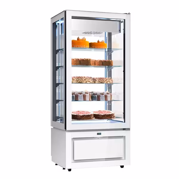 Vetrina congelatore - 457l - 805mm - 1 porta a battente in vetro - con 5 ripiani - LED interni - Bianco