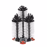 (2 stuks) FUCHS | DELFIN® Glazen afwasborstel - 4x180mm + 1x240mm - met metalen voetplaat - Rond