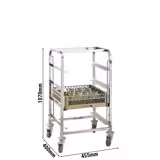 Transport Trolley for Dishwasher Baskets - for 4 Baskets Korbmaße: 400x400mm - with 4 storage areas