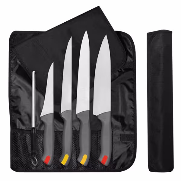 Set coltelli - con borsa arrotolabile - incl. Acciaino - acciaio inox