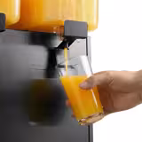 Commercial Cold Drinks Dispenser - 2x polycarbonate tanks with tap & paddle agitation - 2x 18 Litres - 600W - Black