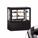 Vitrine de comptoir réfrigérée - 570L - 1210mm - Double vitrage - portes coulissantes vitrées arrière - Noir