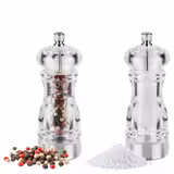 (12 pieces) Salt & Pepper Grinder Set CLEARGRIND – Stainless Steel & Acrylic - Carbon Steel Mechanism - 150 mm - Transparent
