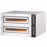Forno elettrico per pizza - Totalmente in mattoni refrattari - 1040x850mm - 4+4 pizze Ø30cm - 450°C - Meccanico
