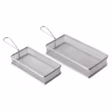 (6 pcs) Serving Basket - SNACKHOLDER - Stainless Steel - Rectangular - 215x105mm