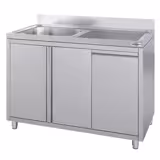 Rozsdamentes mosogatóegység hulladékgyűjtővel - 1,2 m - 1 mosogató balra - L 50 x B 50 cm