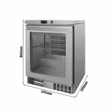 Kyl-/frysskåp Rostfritt stål PREMIUM - 595 mm - 110 liter - ned till -18 °C - med 1 glasdörr - Dubbelt glasade dörrar, R290