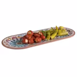 (6 pcs) ARABESQUE | Platter - Melamine - 380x155mm - Terracotta/Blue