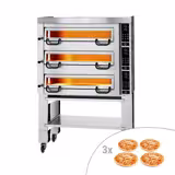Four à pizza électrique Power - 4+4+4x 34 cm - Numérique - incl. hotte & support