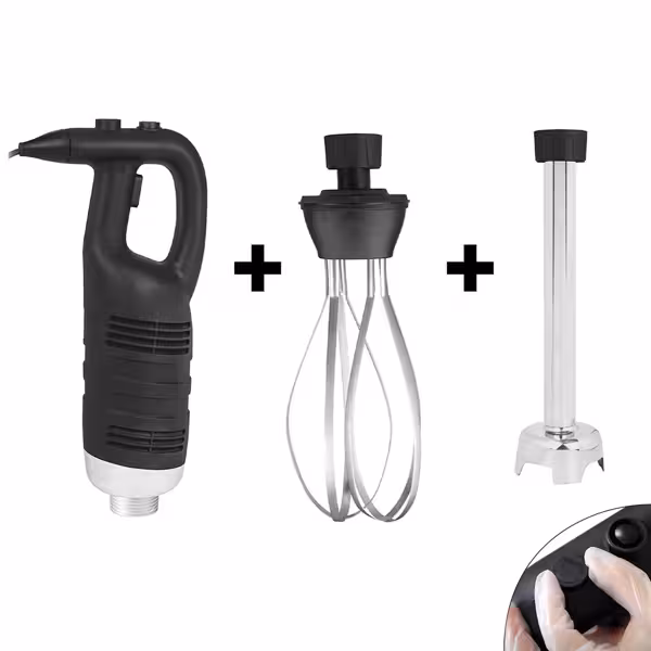 Blender ręczny włącznie ramieniem miksującym 300 mm i trzepaczką - 650 W - płynna regulacja prędkości	