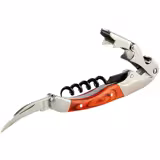 (6 pcs) Waiter’s Friend Corkscrew - PREMIUM - PRO - Wooden Handle - Double-Hinged - with Foil Cutter - Teflon-Coated Worm - Length: 115mm - Brown Handle