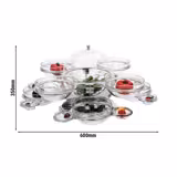 Etagère / Supporto per Buffet - rotante - Acciaio inox - incl. 17 ciotole in vetro - rotonde