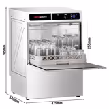 Gläserspülmaschine - 3,30 kW - mit Reiniger-, Klarspüler- & Laugenpumpe
