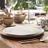 (6 pcs) LUX | Plate - flat - Porcelain - Ø235mm - Ivory