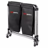 Commercial Linen Trolley - Foldable - 2x 150L - Aluminium frame - Black