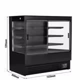 Wandkühlregal - 1500mm - 493 Liter - mit 2 doppelt verglasten Schiebetüren & 3 Ablagen