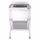 Fregadero de acero Inox. con estante inferior PREMIUM - 0,6 m - 1 fregadero A 40 x P 40 x A 25 cm 
