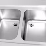 Commercial Sink Cabinet ECO - Stainless Steel - 2000x600 -  2 Bowls Middle