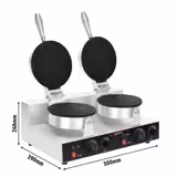 Wafelijzer - Dubbel - Handmatige temperatuurregeling - 2,6kW - Vorm: Corn dog - Ø190mm - bakplaten met antiaanbaklaag (Teflon)