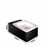 Countertop Ice Cream Display Freezer - 460mm - Static cooling - for 2 x 5 litres Napoli pans - Black - hinged glass lid