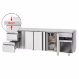 طاولة مبردة PREMIUM - 2330x700mm - 632 لتر - مع 3 باب - مع 2 درج