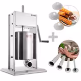 Handmatige worstvuller & Churro machine - 7 liter - Roestvrij staal - incl. 4 worstvullers & 3 churro-opzetstukken