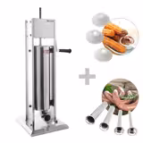 Handmatige worstenvuller - verticaal - met churrosset - 7l - RVS - incl. 4 vulbuizen & 3 churrosvormen